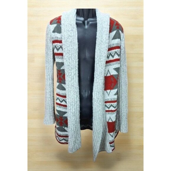 Cupcakes & Cashmere Womens Sweater Small Tribal Pattern Open Front Cardigan - Picture 1 of 7